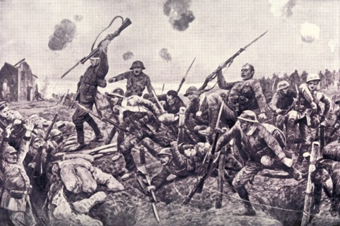 'Glorious Charge of the Fusiliers at St. Eloi', 1916. Creator: Unknown.
