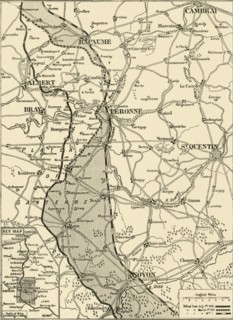 'Map Showing German Retreat in the West, 1917', 1917. Creator: Unknown.