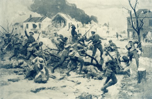 'British Infantry Storm Ruined Heudicourt', 1917. Creator: Unknown.