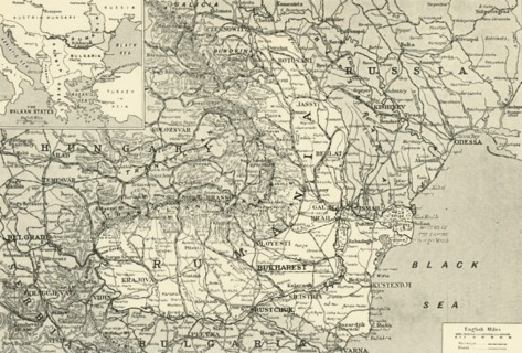 'Map Indicating the Area of the Rumanian Campaign', 1917. Creator: Unknown.