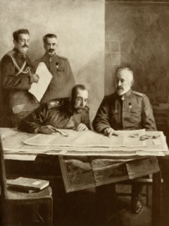 'The Emperor of Russia with the Grand Duke Nicholas at the Front', 1916. Creator: Unknown.