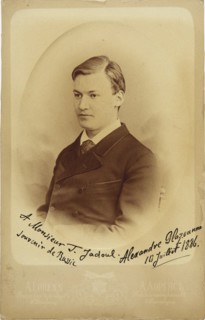 Portrait of the Composerr Alexander Glazunov (1865-1936), 1886. Creator: Photo studio Alfred Lorens, Petersburg  .