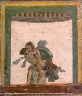 Amor and Psyche, 1st H. 1st cen. AD. Creator: Roman-Pompeian wall painting.