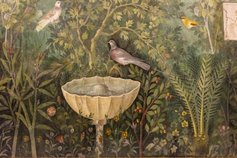 Garden (Detail). Fresco from The House of the Golden Bracelet (Casa del Bracciale d'Oro), 1st H. 1st Creator: Roman-Pompeian wall painting.