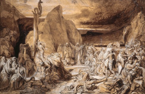The Brazen Serpent (Study), 1839. Creator: Bruni, Fyodor Antonovich (1800-1875).