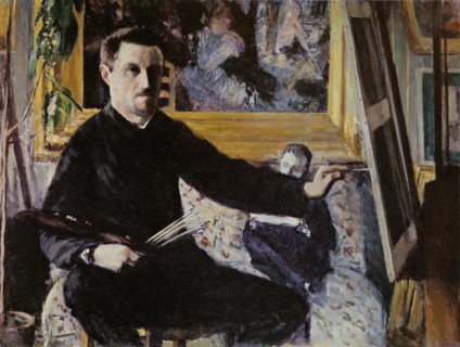 Self-Portrait with Easel, 1879-1880. Creator: Caillebotte, Gustave (1848-1894).