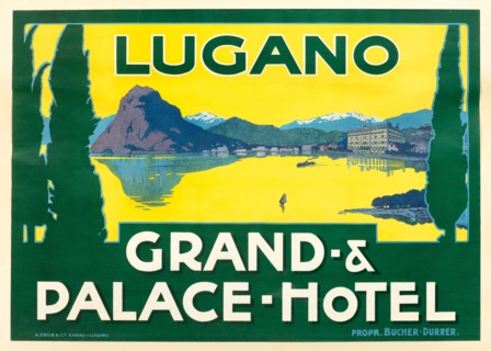 Lake Lugano. Grand and Palace Hotel, c. 1925. Creator: Anonymous.
