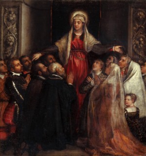 Madonna della Misericordia (Madonna of Mercy), 1573. Creator: Titian (1488-1576).