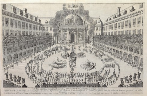 Equestrian ballet in the courtyard of the Vienna Hofburg?,  1667. Creator: Anonymous.