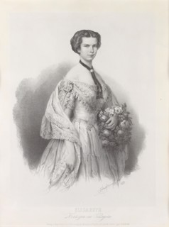 Portrait of Empress Elisabeth of Austria, 1853. Creator: Hanfstaengl, Franz (1804-1877).