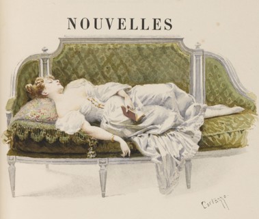 Half-title for Nouvelles by Alfred de Musset , 1887. Creator: Cortazzo, Oreste (1836-1912).