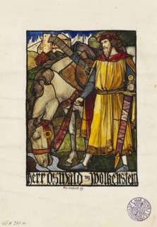 Oswald von Wolkenstein (Design for stained glass)  , 1899. Creator: Schiestl, Rudolf (1878-1931).