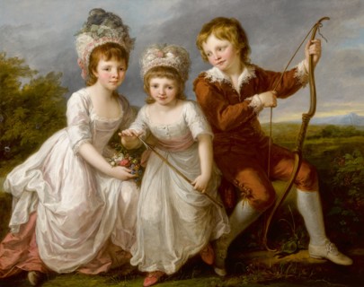 Portrait of Lady Georgiana Spencer, Henrietta Spencer and George Viscount Althorp, c. 1766. Creator: Kauffmann, Angelika (1741-1807).