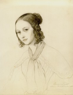 Portrait of Clara Wieck-Schumann (1819-1896), 1836. Creator: Leyser, Elwine von (1805-1885).