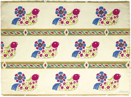 Textile design, Early 20th cen.. Creator: Bakst, Léon (1866-1924).