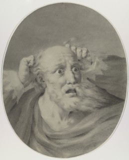 Old man with beard, scuffling his hair. Creator: Rehberg, Friedrich (1758-1835).