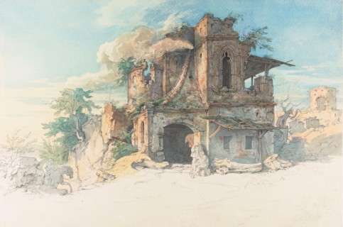 Illustration for the ballad "Der Gang nach dem Eisenhammer" by Friedrich Schiller. Creator: Schwind, Moritz Ludwig, von (1804-1871).