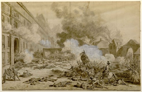 The Capture of the Tuileries Palace (La prise des Tuileries), c. 1793. Creator: Duplessis-Bertaux, Jean (1747-1820).