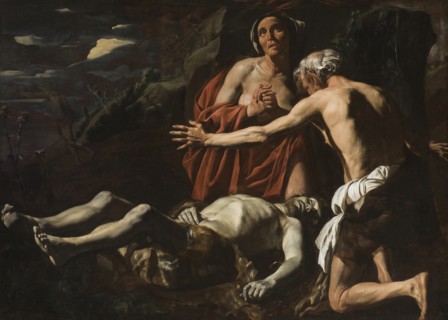 Adam and Eve mourn the death of Abel, 1632-1635. Creator: Stomer, Matthias (ca.1600-after 1650).