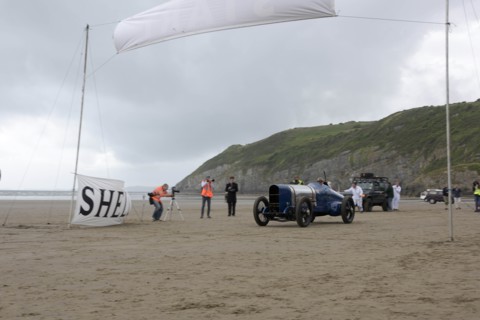 1925 Sunbeam 350 hp driven by Ian Stanfield at Pendine Sands 2015. Creator: Unknown.