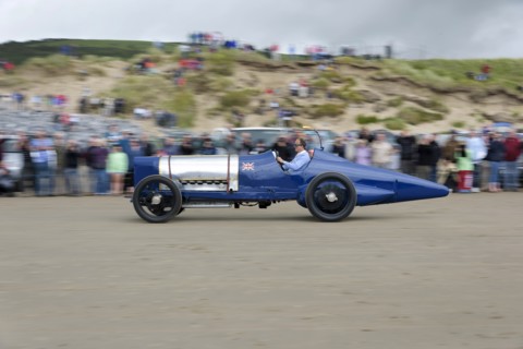 1925 Sunbeam 350 hp driven by Don Wales at Pendine Sands 2015. Creator: Unknown.