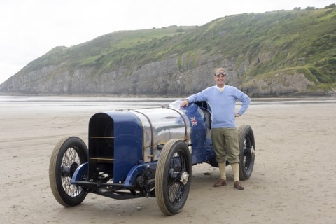 1925 Sunbeam 350 hp driven by Don Wales at Pendine Sands 2015. Creator: Unknown.