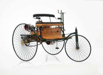 1885 Benz 3 wheeler scale model. Creator: Unknown.