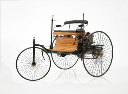 1885 Benz 3 wheeler scale model. Creator: Unknown.