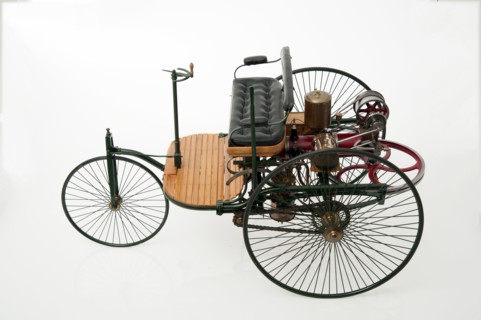 1885 Benz 3 wheeler scale model. Creator: Unknown.