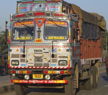 Tata lorry on road in Punjab, India. Creator: Unknown.