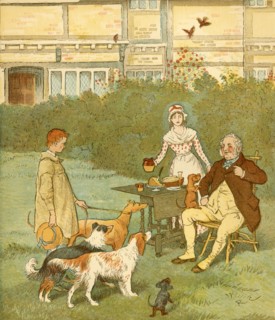 The Farmer's Boy with his master's dogs, c1881. Creator: Randolph Caldecott.
