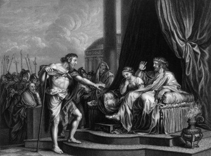 'Herod being reproved by him..., shut up John in prison', mid 19th century. Creator: William Henry Mote.