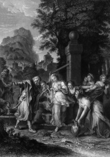 'The meeting of Eliezer and Rebecca at the well', 19th century. Creator: H Robinson.