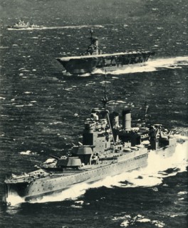 The 'Renown', the 'Ark Royal', and the 'Sheffield', c1939-1941, (1942).  Creator: Unknown.