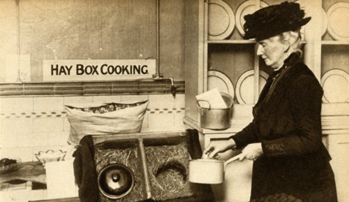 Hay box cooking, First World War, 1914-1918, (1933).  Creator: Unknown.