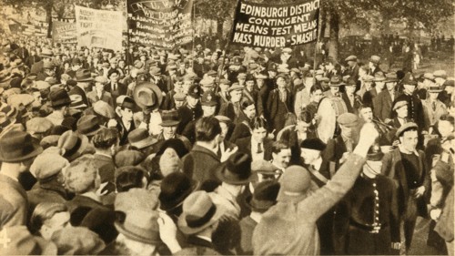 Scottish marchers, Means Test protests, Hyde Park, London, 1932, (1933).  Creator: Unknown.