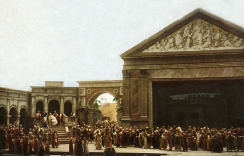 Players on stage in the Oberammergau Passion Play, 1922.  Creator: Henry Traut.