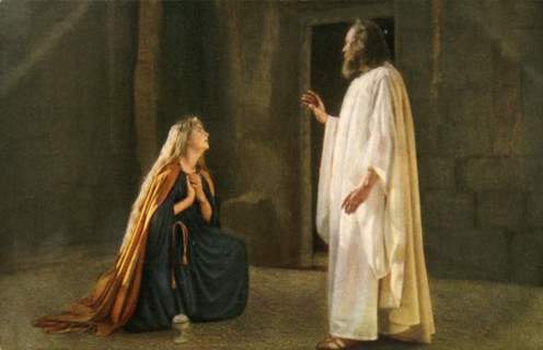 Jesus appears to Mary Magdalene, 1922.  Creator: Henry Traut.
