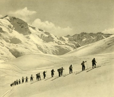 Skiing lesson, Arlberg, Austria, c1935.  Creator: Unknown.