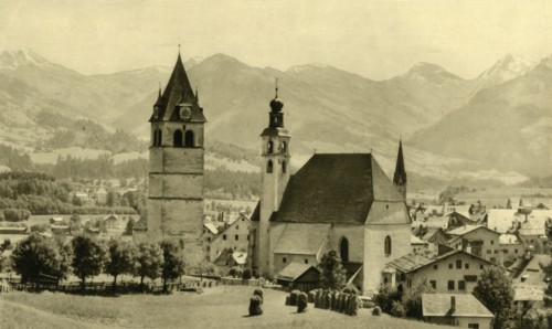 The Liebfrauenkirche and church of St Andreas, Kitzbühel, Tyrol, Austria, c1935. Creator: Unknown.