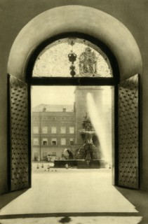 The Carillon Tower and Residence Fountain, Salzburg, Austria, c1935.  Creator: Unknown.