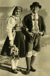Newlyweds in traditional costume, Carinthia, Austria, c1935.  Creator: Unknown.