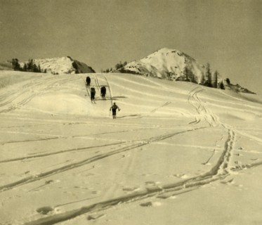 Skiing in the Totes Gebirge mountains, Austria, c1935.  Creator: Unknown.