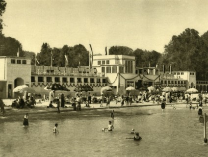 Swimming in Lake Traunsee, Gmunden, Upper Austria, c1935. Creator: Unknown.