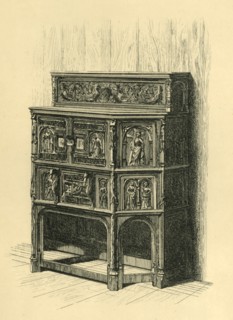 Oak cabinet, late 15th century, (1881). Creator: Frederick Albert Slocombe.