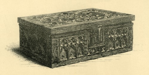 Oak box, 14th century, (1881).  Creator: Frederick Albert Slocombe.