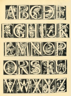 Alphabet design for tiles, 1864, (1881).  Creator: Unknown.