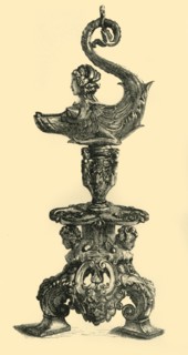 Lamp in the form of Sphinx-like Sea Creature, c1510-1530, (1881). Creator: W. W. McCarty.