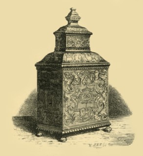 Silver tea caddy, 1716, (1881). Creator: W. M. McGill.