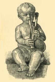 Boy playing the bagpipes, c1490-1520, (1881).  Creator: Unknown.